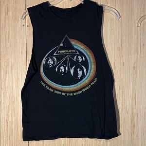 Pink Floyd Dark Side of Moon Tour- Junk Food Clothing Black Graphic Tank